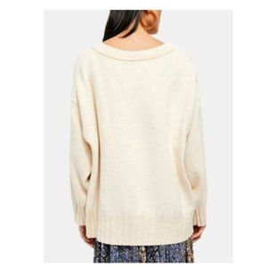 NWT Free People Street Fair Tunic Sweater In Ivory Combo S